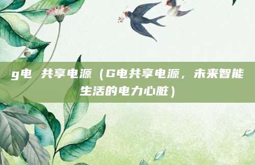 g电 共享电源（G电共享电源，未来智能生活的电力心脏）