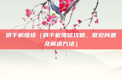 哄干机维修（哄干机维修攻略，常见问题及解决方法）