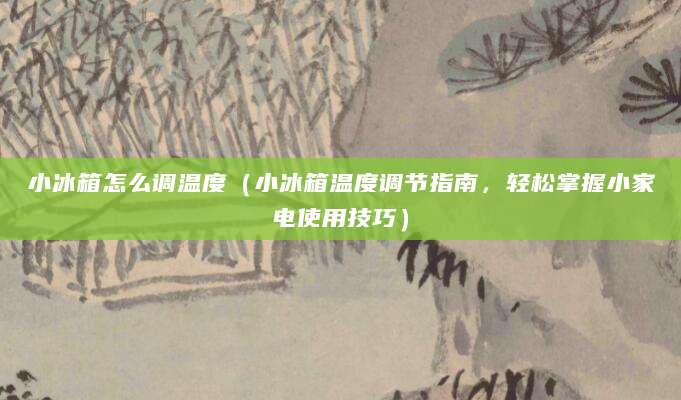 小冰箱怎么调温度（小冰箱温度调节指南，轻松掌握小家电使用技巧）