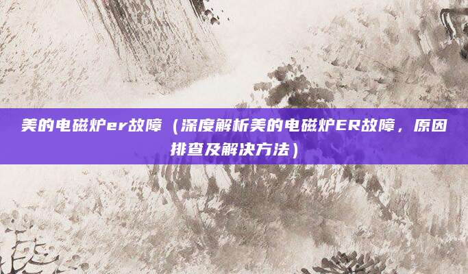 美的电磁炉er故障（深度解析美的电磁炉ER故障，原因排查及解决方法）