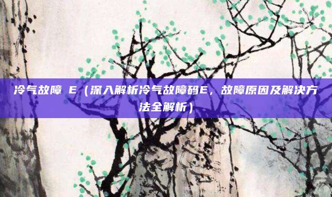 冷气故障碼E（深入解析冷气故障码E，故障原因及解决方法全解析）
