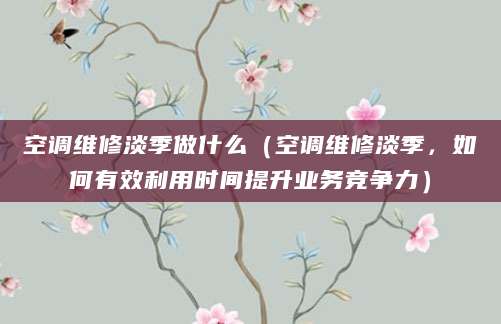 空调维修淡季做什么（空调维修淡季，如何有效利用时间提升业务竞争力）