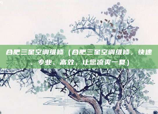 合肥三星空调维修（合肥三星空调维修，快速、专业、高效，让您凉爽一夏）
