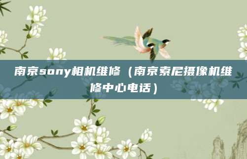 南京sony相机维修（南京索尼摄像机维修中心电话）