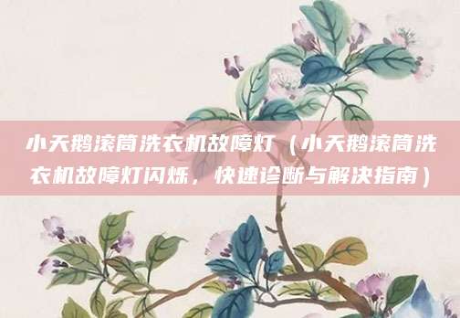 小天鹅滚筒洗衣机故障灯（小天鹅滚筒洗衣机故障灯闪烁，快速诊断与解决指南）