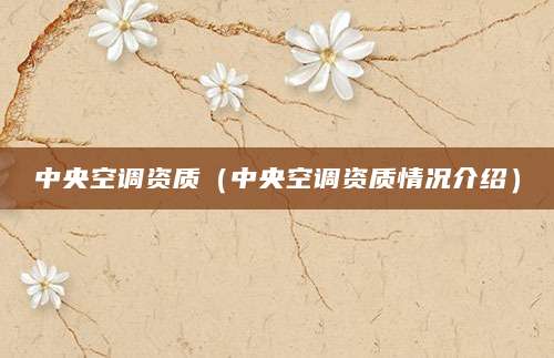 中央空调资质（中央空调资质情况介绍）