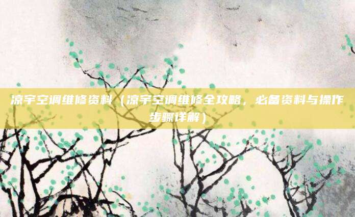 凉宇空调维修资料（凉宇空调维修全攻略，必备资料与操作步骤详解）