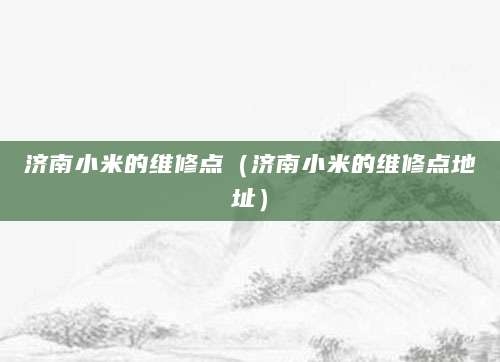 济南小米的维修点（济南小米的维修点地址）