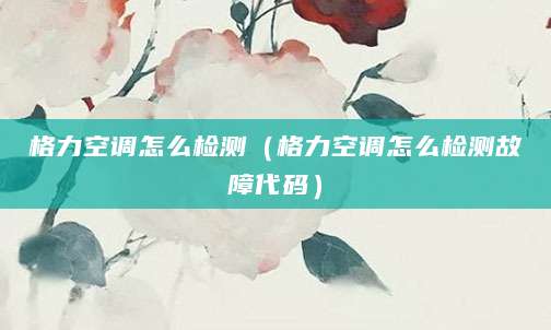 格力空调怎么检测（格力空调怎么检测故障代码）