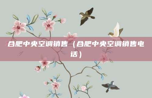 合肥中央空调销售（合肥中央空调销售电话）