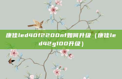 康佳led40f2200nf如何升级（康佳led42g100升级）
