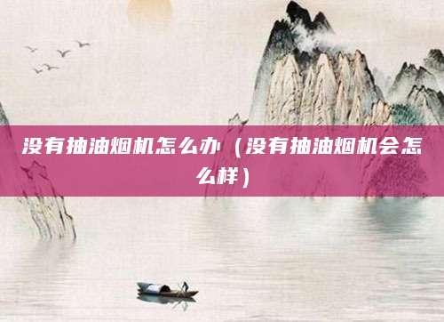 没有抽油烟机怎么办(没有抽油烟机会怎么样)