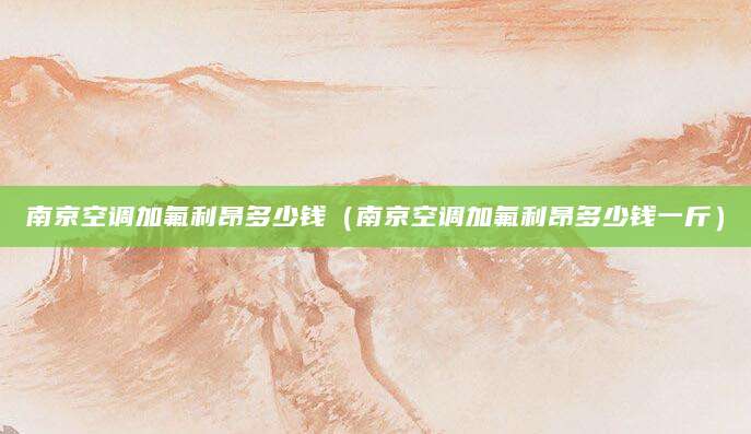 南京空调加氟利昂多少钱(南京空调加氟利昂多少钱一斤)