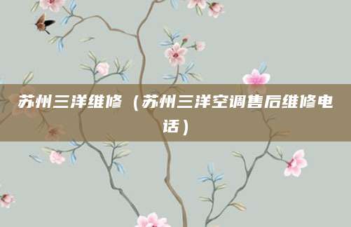 苏州三洋维修（苏州三洋空调售后维修电话）
