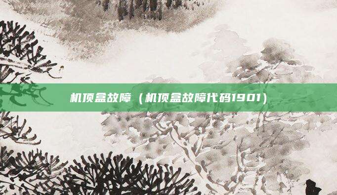 机顶盒故障（机顶盒故障代码1901）