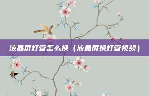 液晶屏灯管怎么换(液晶屏换灯管视频)