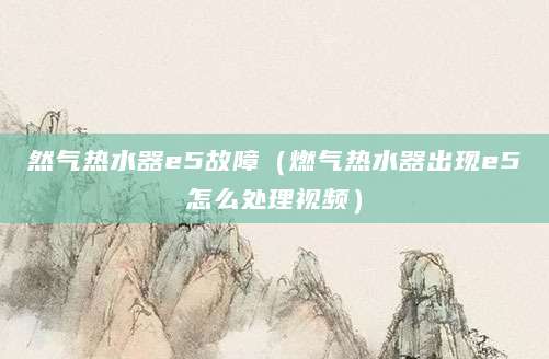 然气热水器e5故障（燃气热水器出现e5怎么处理视频）