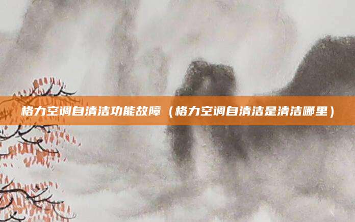 格力空调自清洁功能故障（格力空调自清洁是清洁哪里）