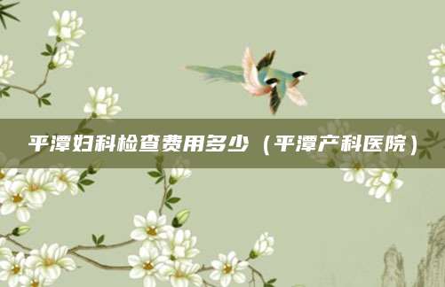 平潭妇科检查费用多少（平潭产科医院）
