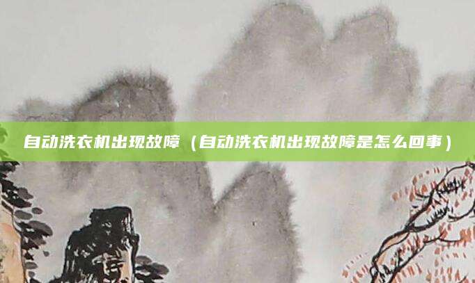 自动洗衣机出现故障（自动洗衣机出现故障是怎么回事）
