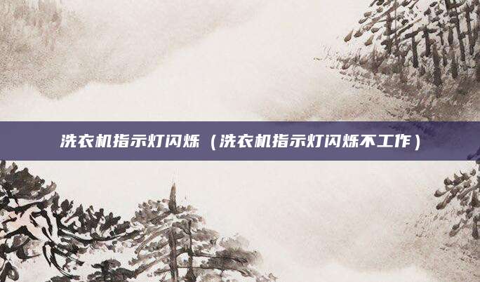 洗衣机指示灯闪烁（洗衣机指示灯闪烁不工作）