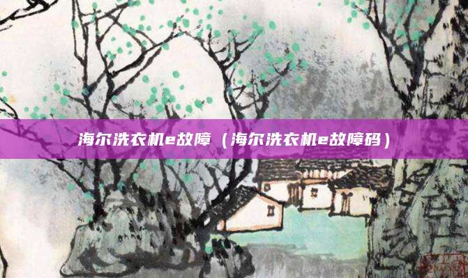 海尔洗衣机e故障（海尔洗衣机e故障码）