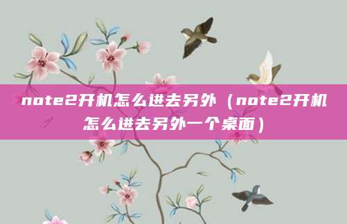 note2开机怎么进去另外（note2开机怎么进去另外一个桌面）