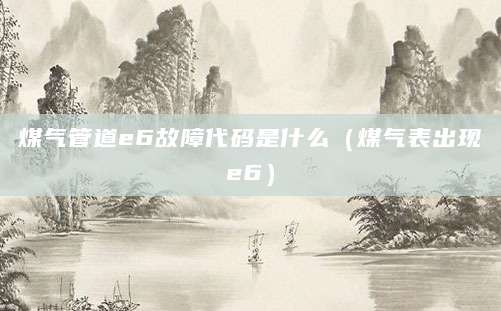 煤气管道e6故障代码是什么（煤气表出现e6）