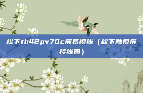 松下th42pv70c屏幕模线（松下触摸屏接线图）