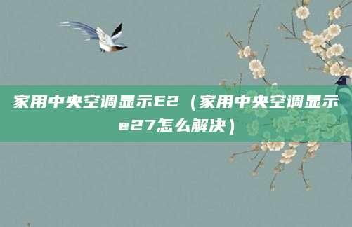家用中央空调显示E2（家用中央空调显示e27怎么解决）