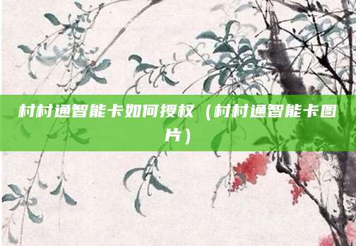 村村通智能卡如何授权（村村通智能卡图片）