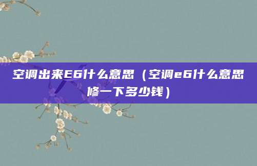 空调出来E6什么意思（空调e6什么意思修一下多少钱）