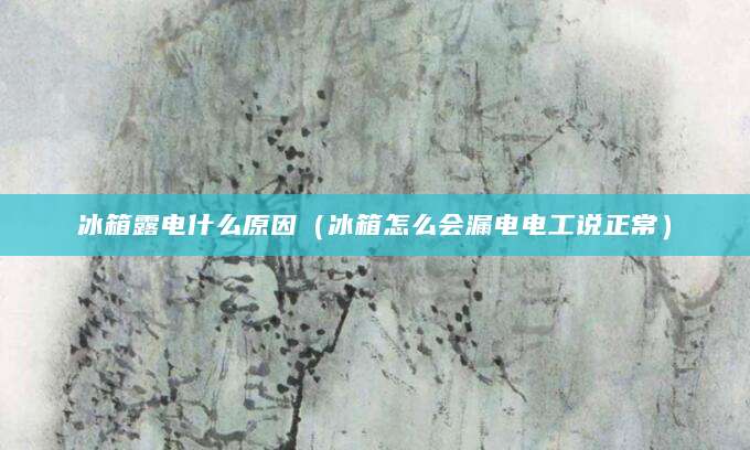 冰箱露电什么原因（冰箱怎么会漏电电工说正常）