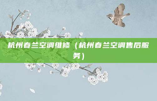 杭州春兰空调维修（杭州春兰空调售后服务）