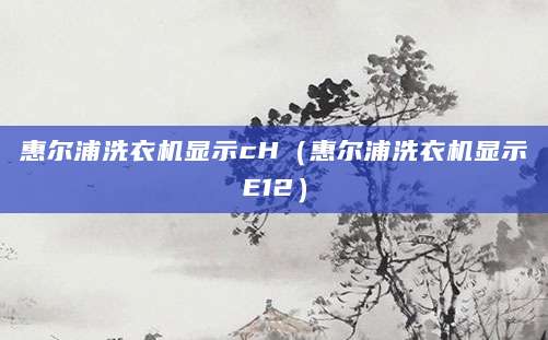 惠尔浦洗衣机显示cH（惠尔浦洗衣机显示E12）
