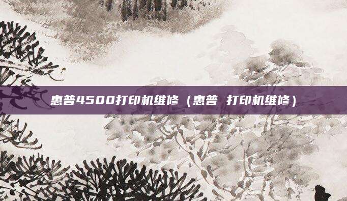 惠普4500打印机维修（惠普 打印机维修）