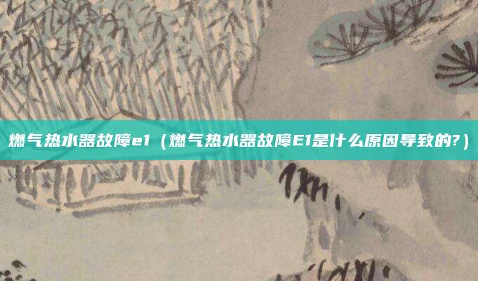 燃气热水器故障e1（燃气热水器故障E1是什么原因导致的?）