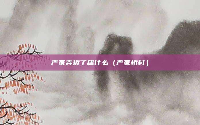 严家弄拆了建什么（严家桥村）