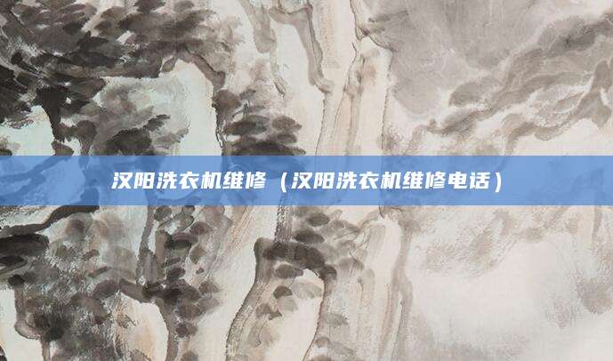汉阳洗衣机维修（汉阳洗衣机维修电话）