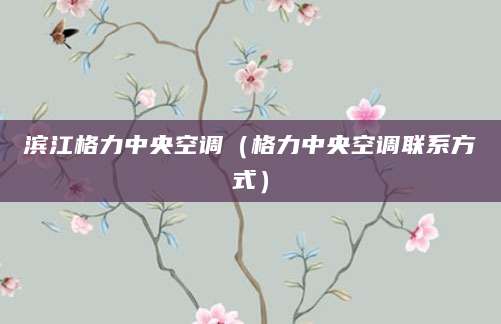 滨江格力中央空调（格力中央空调联系方式）
