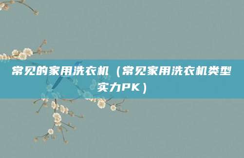 常见的家用洗衣机（常见家用洗衣机类型实力PK）