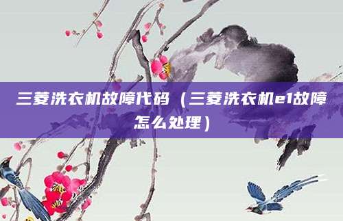 三菱洗衣机故障代码（三菱洗衣机e1故障怎么处理）