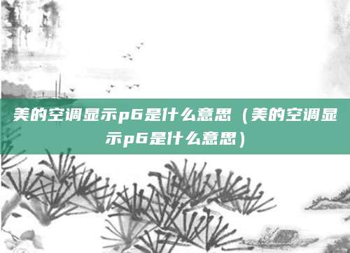 美的空调显示p6是什么意思(美的空调显示p6是什么意思)