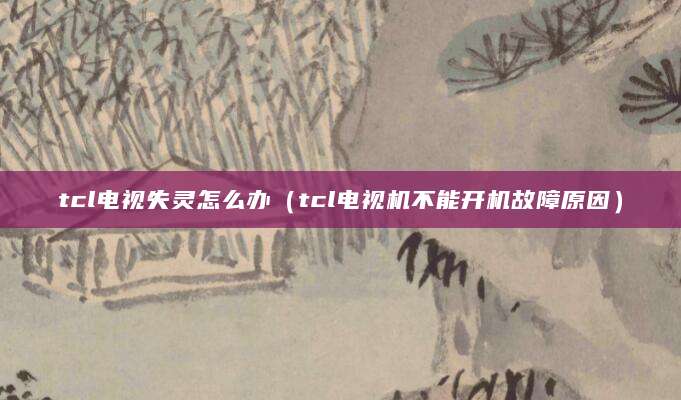 tcl电视失灵怎么办（tcl电视机不能开机故障原因）