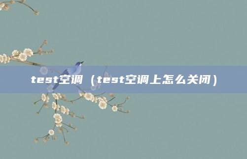 test空调（test空调上怎么关闭）