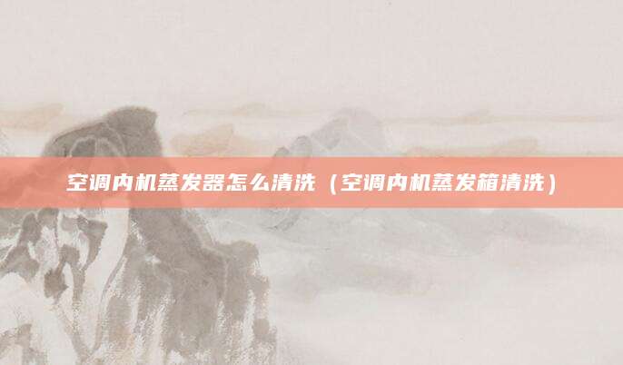 空调内机蒸发器怎么清洗（空调内机蒸发箱清洗）