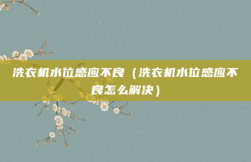 洗衣机水位感应不良（洗衣机水位感应不良怎么解决）
