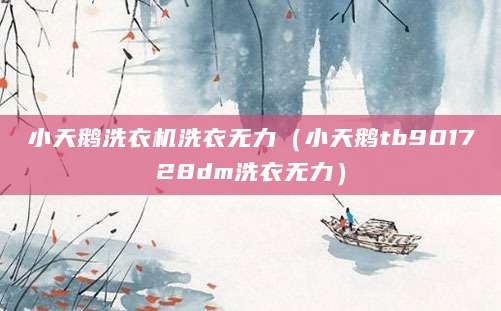 小天鹅洗衣机洗衣无力（小天鹅tb901728dm洗衣无力）