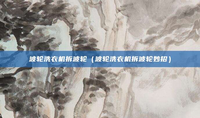 波轮洗衣机拆波轮（波轮洗衣机拆波轮妙招）