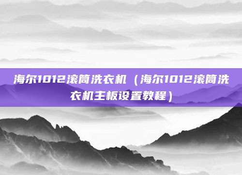 海尔1012滚筒洗衣机（海尔1012滚筒洗衣机主板设置教程）